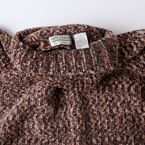 Vtg Carolyn Taylor Sweater Womens Sz L Knit Turtleneck Acrylic 90s Cottagecore - Picture 9 of 11